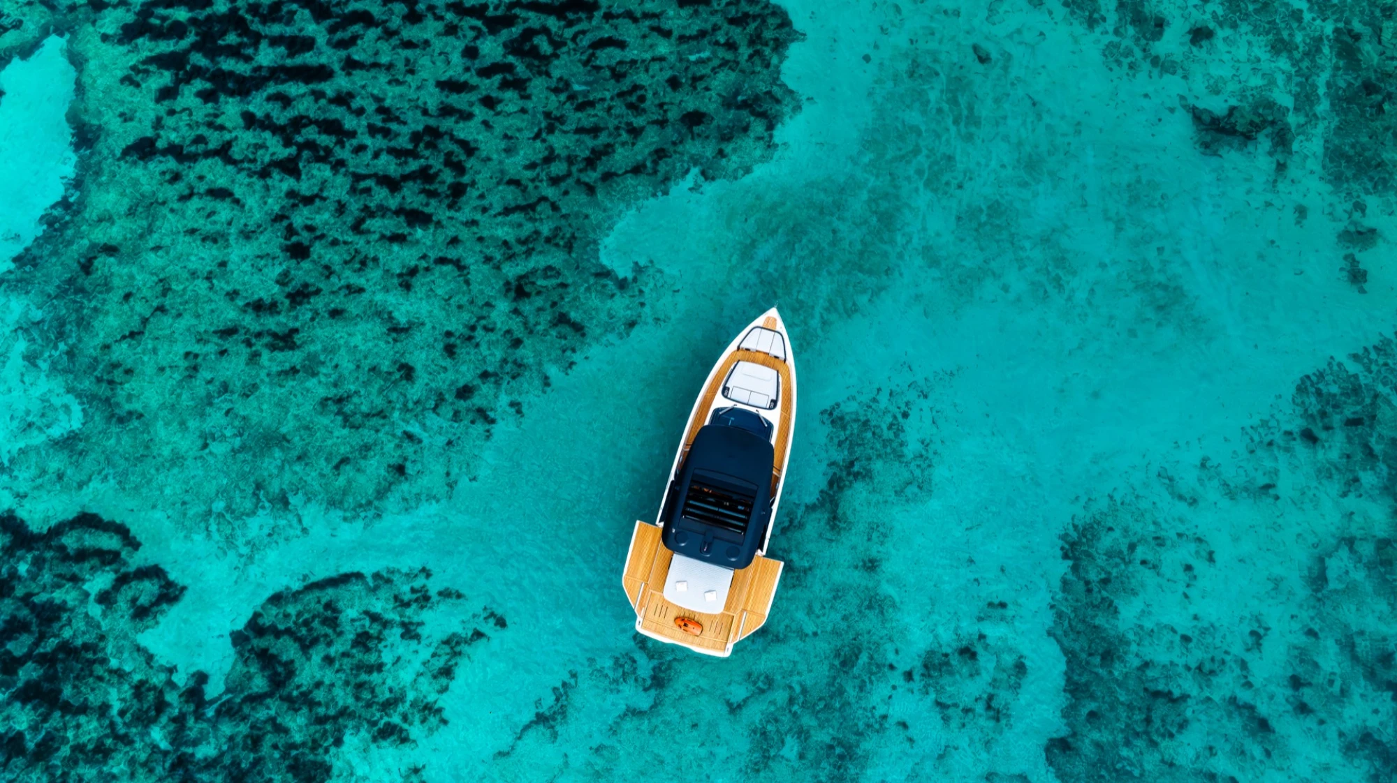 Yacht in Croatia from above