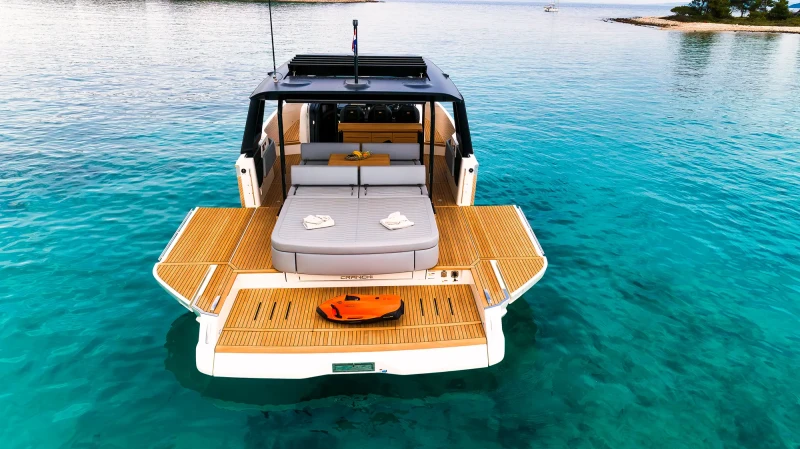 Luxury Tender Cranchi A46 anchored near Dalmatian Coast