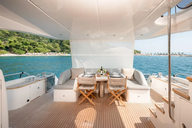 Dining Table on Princess 72 yacht