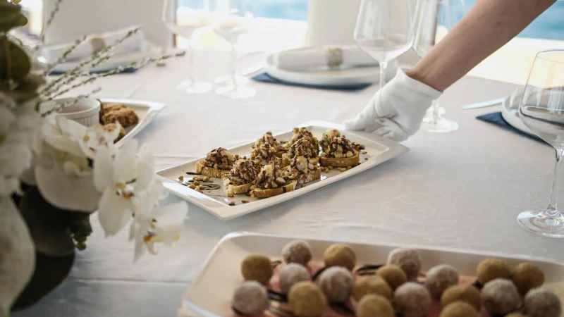 Custom Line 143 Aurum Sky yacht, desert on the table