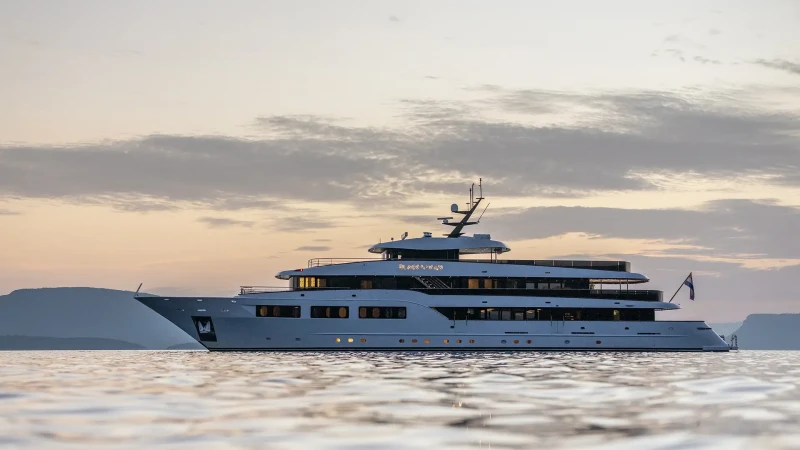 Custom-made Black Swan yacht near Dalmatian Coast