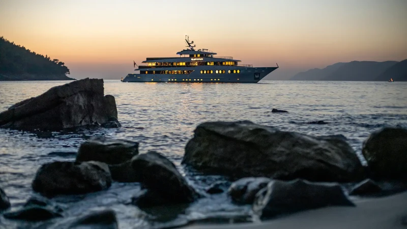 Custom-made Black Swan yacht near Croatian islands