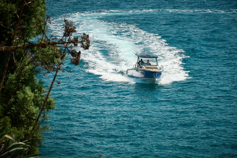 Boat Mode speed boat near Dalmatian coast
